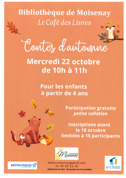 Couverture de Contes d'automne à Moisenay
