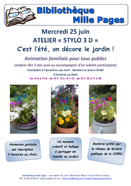 Couverture de Atelier Stylo 3D à Grisy